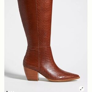 Brown Leather Knee-High Boots